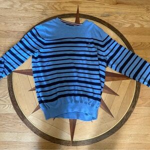 Tommy Hilfiger Blue and Black Crewneck Sweater